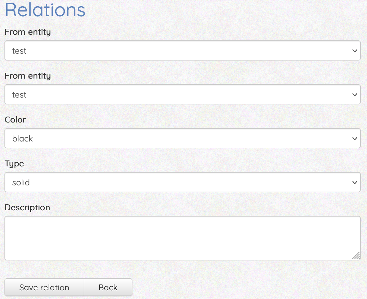 Adding a relation between two entities